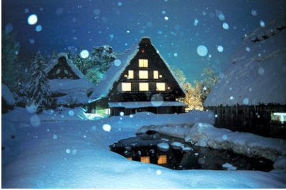 恋人からクリスマスプレゼントは場所が素敵 岐阜県白川郷お泊り観光 森に沈む廃墟の街